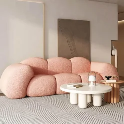 Modern Curved Sofa - Léonie Upholstered Furniture for Stylish Living Rooms