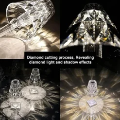 Modern Desk Lamp - Stylish Diamond Acrylic Light