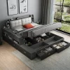 Modern King Tatami Bed - Space-Saving Design with Storage