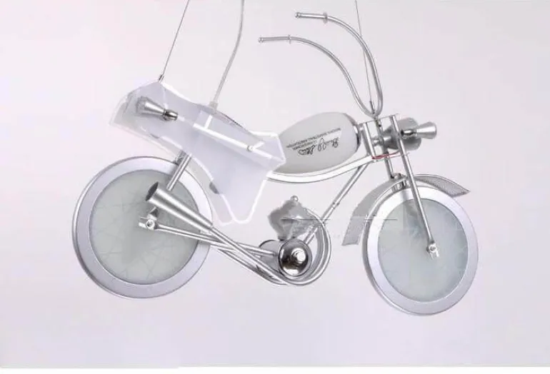 Modern Motorcycle Chandelier - Unique Aluminum Glass Light Fixture