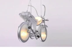Modern Motorcycle Chandelier - Unique Aluminum Glass Light Fixture