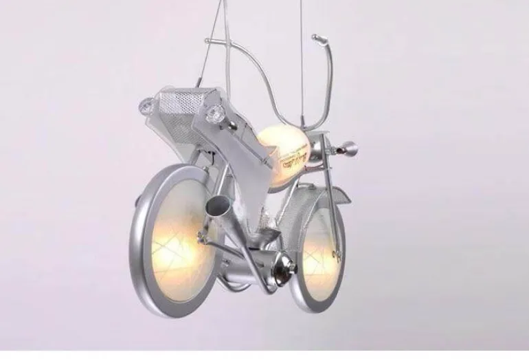 Modern Motorcycle Chandelier - Unique Aluminum Glass Light Fixture