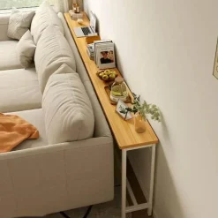 Modern Narrow Sofa Table - Space-Saving Contemporary Design