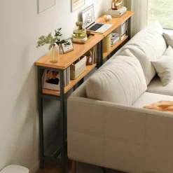 Modern Narrow Sofa Table - Space-Saving Contemporary Design