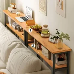 Modern Narrow Sofa Table - Space-Saving Contemporary Design