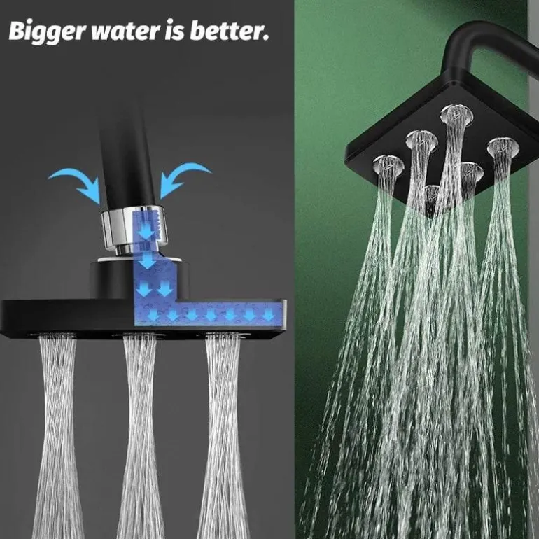 Modern Rain Shower Head - Aqua Square Waterfall Fixture