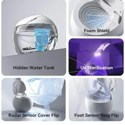 Moderne beheizte Toilette mit integriertem Wassertank