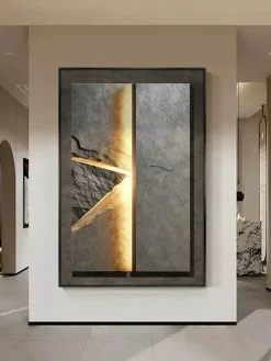 Moderne LED-Wandleuchte aus Porzellan mit Felsstruktur - Innenbeleuchtung