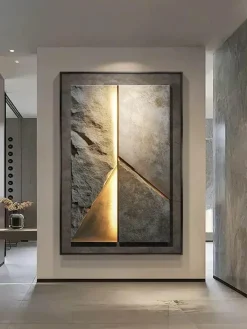 Moderne LED-Wandleuchte aus Porzellan mit Felsstruktur - Innenbeleuchtung