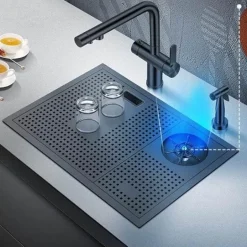 Moderne Nano Black Küchenspüle – Elegantes Design