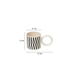 Moderne Porzellantasse – 300 ml Kaffeetasse mit Ringgriff