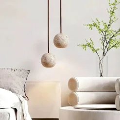 Moderne Travertin-Pendelleuchte – Stilvolle Deckenleuchte