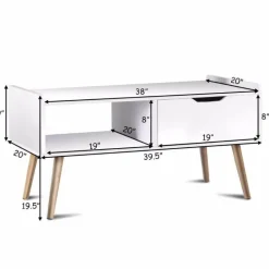 Moderner Couchtisch aus weißem Holz mit Stauraum – Funktionale Möbel