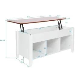 Moderner Couchtisch mit anhebbarer Platte – stilvolle Aufbewahrungslösung