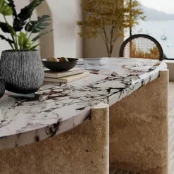 Moderner Esstisch mit Steinoberfläche - Elena Stone Dining Furniture