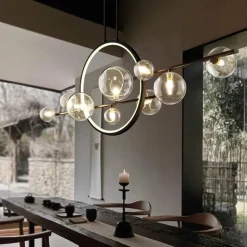 Moderner LED-Ringblasen-Kronleuchter – minimalistisches europäisches Design