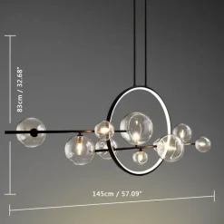 Moderner LED-Ringblasen-Kronleuchter – minimalistisches europäisches Design
