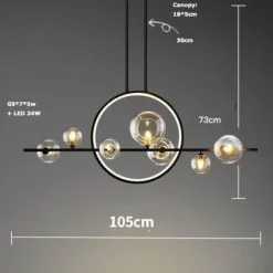 Moderner LED-Ringblasen-Kronleuchter – minimalistisches europäisches Design