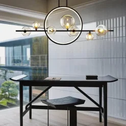 Moderner LED-Ringblasen-Kronleuchter – minimalistisches europäisches Design