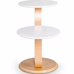 Moderner Luxus-Beistelltisch aus Bugholz mit geschwungenen Beinen