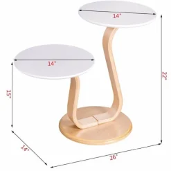 Moderner Luxus-Beistelltisch aus Bugholz mit geschwungenen Beinen