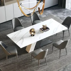 Moderner Marmor-Esstisch – elegantes rundes Design