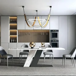 Moderner Marmor-Esstisch – elegantes rundes Design