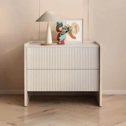 Moderner Nachttisch aus Schiefer – Stilvoller Nachttisch mit Schieferplatte