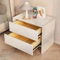 Moderner Nachttisch aus Schiefer – Stilvoller Nachttisch mit Schieferplatte