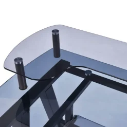 Moderner Schreibtisch mit Metallrahmen und Druckerablage – Home-Office-Arbeitsplatz