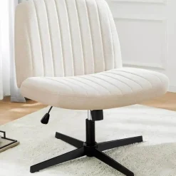 Moderner Schreibtischstuhl ohne Armlehnen – Stilvoller Bürostuhl mit gekreuzten Beinen