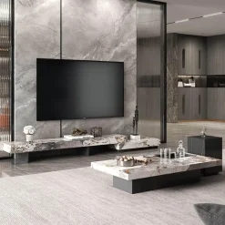 Moderner TV-Schrank aus Schiefer – Stilvolles Entertainment-Center