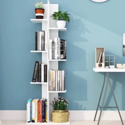 Modernes Bücherregal aus Holz – Aufbewahrungseinheit mit offenen Regalen