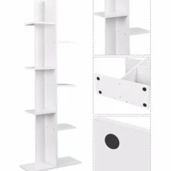 Modernes Bücherregal aus Holz – Aufbewahrungseinheit mit offenen Regalen