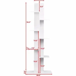 Modernes Bücherregal aus Holz – Aufbewahrungseinheit mit offenen Regalen