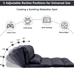 Modernes, faltbares Freizeit-Schlafsofa aus PU-Leder mit 2 Kissen