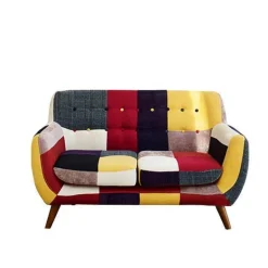 Modernes, farbenfrohes Doppelsofa – zeitgenössisches Design