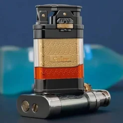 Modernes Jet-Flame-Feuerzeug – Transparentes Tank-Design