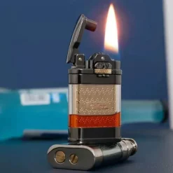 Modernes Jet-Flame-Feuerzeug – Transparentes Tank-Design