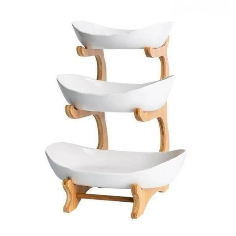 Modernes mehrschichtiges Obst-Snack-Tellerregal – elegante Servierpräsentation