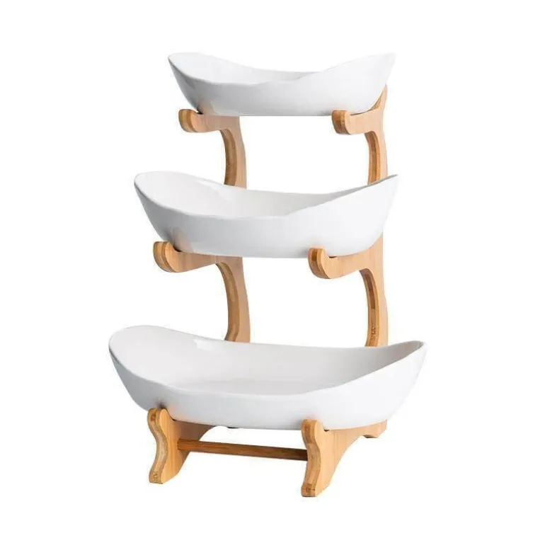 Modernes mehrschichtiges Obst-Snack-Tellerregal – elegante Servierpräsentation
