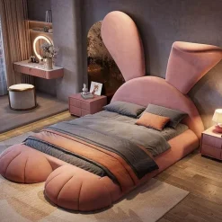 Modernes rosa Kaninchenbett – Stilvolle Haustiermöbel