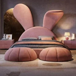 Modernes rosa Kaninchenbett – Stilvolle Haustiermöbel