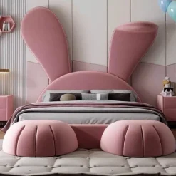 Modernes rosa Kaninchenbett – Stilvolle Haustiermöbel