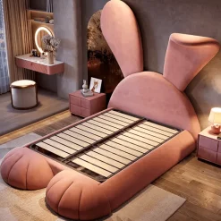 Modernes rosa Kaninchenbett – Stilvolle Haustiermöbel