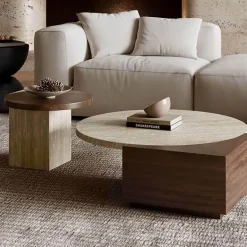 Modernes Travertin-Couchtisch-Set - Oraine Wohnzimmermöbel
