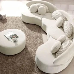 Modular Curved Sectional Sofa Set - Modern Luxury Living Room Furniture