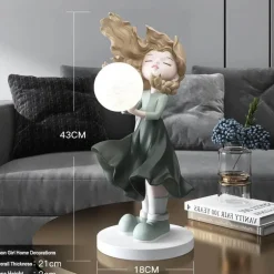 Mondmädchen Wandkunst - Lunar Home Decor