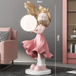 Mondmädchen Wandkunst - Lunar Home Decor