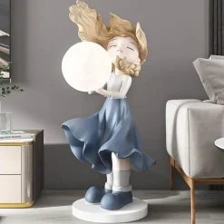 Mondmädchen Wandkunst - Lunar Home Decor